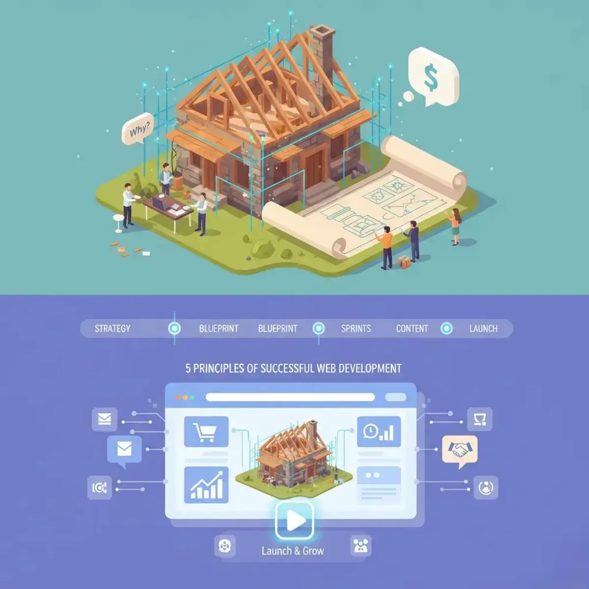 Cover for article: Принципы разработки сайтов: 5 правил, которые экономят бюджет бизнеса